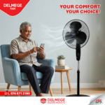 Delmege Stand Fan 2 year warranty