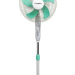 Hedans 16" Stand Fan Heavy Duty 5 Blade Pedestal, Oscillating, Tilting head, 140cm Adjustable Height, 4 Speed Setting, Heavy Round Base