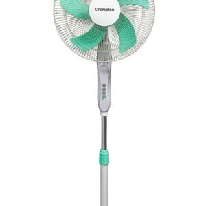 Hedans 16" Stand Fan Heavy Duty 5 Blade Pedestal, Oscillating, Tilting head, 140cm Adjustable Height, 4 Speed Setting, Heavy Round Base