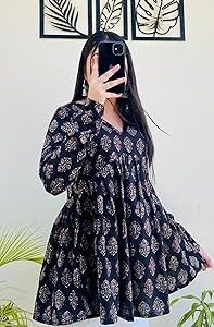Women's Magenta Floral Printed Tunic with Adjustable Corset
